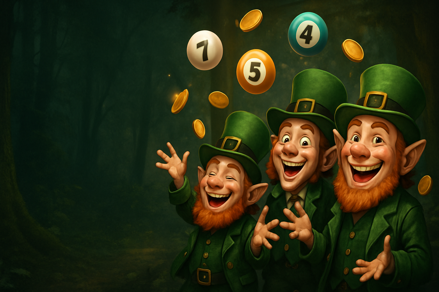 Cheeky leprechauns with lottery luck