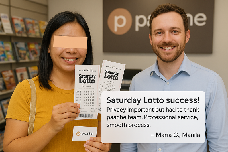 Saturday Lotto winner with paache service